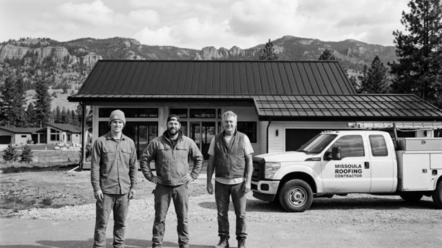 Missoula MT Roofing Contractor crew installing a standing-seam metal roof